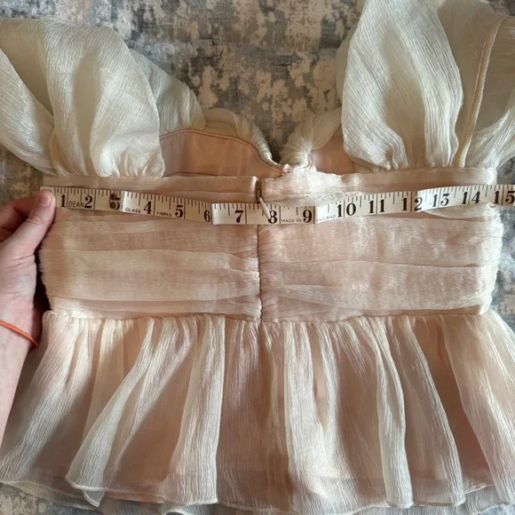 House of Harlow 1960 X REVOLVE Burna Blouse Cream Sz M Romantic Flouncy Coquette - Picture 15 of 16